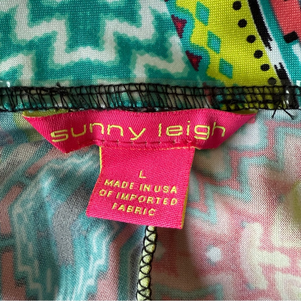 Sunny Leigh Multicolor Geometric Women's Wide-Leg Pants - Picture 3 of 9